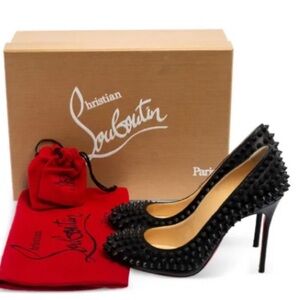 Christian Louboutin Pigalle Black Spiked Heels